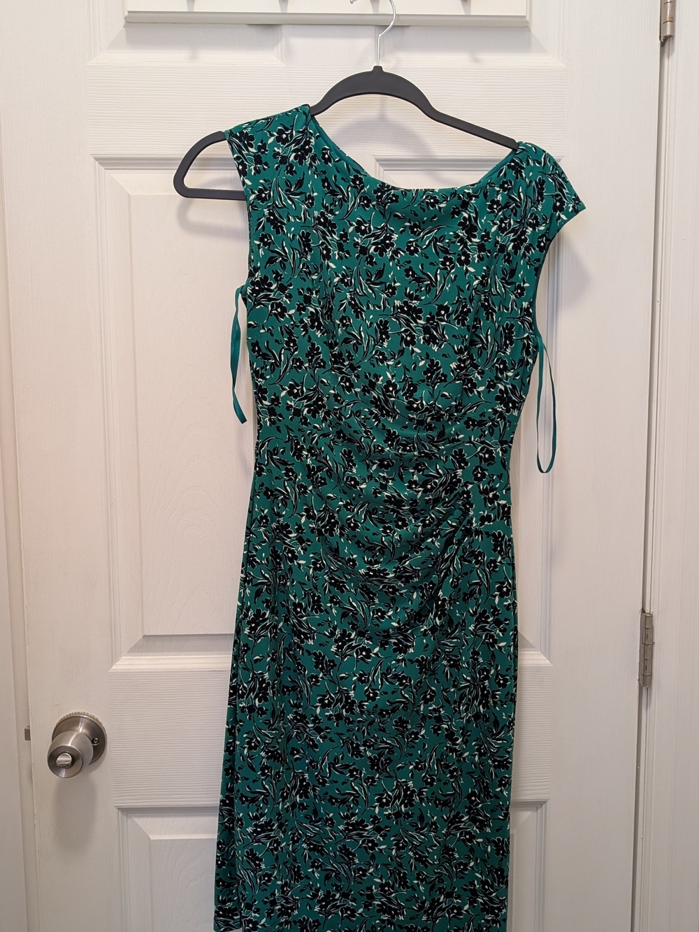 Ralph Lauren Teal Floral Maxi Dress with Side Ties
